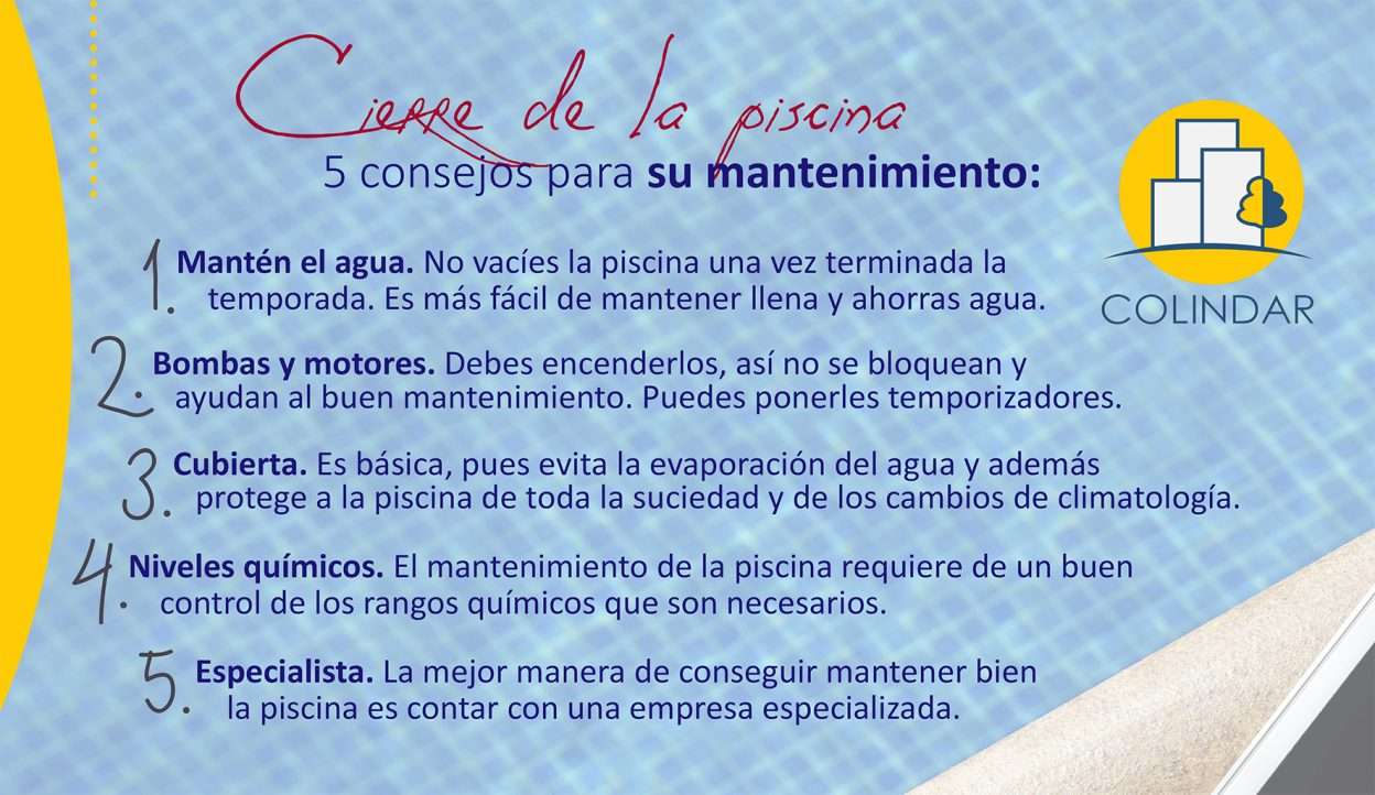Cierre Piscina mantenimiento