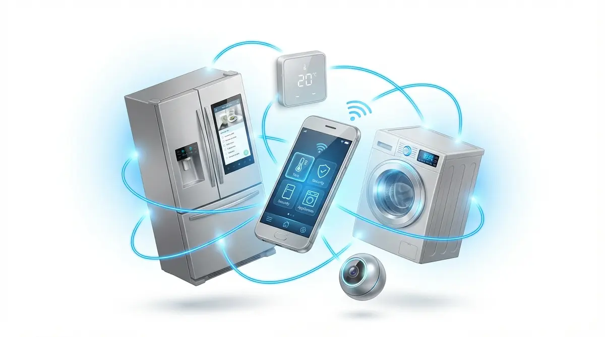 Dispositivos conectados mediante el Internet de las cosas (IoT) en un hogar inteligente